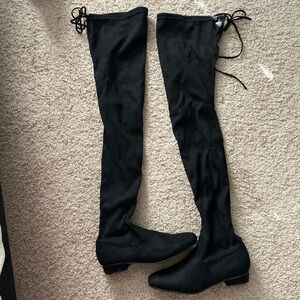 New Boohoo Black over knee boots